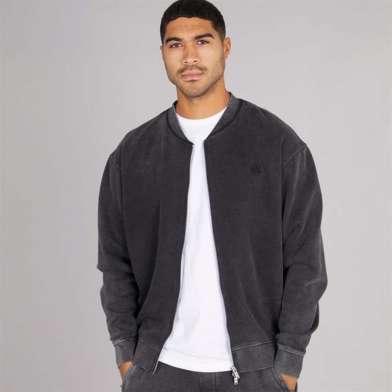 Mens Caster Bomber Jacket Washed Black - Image 1