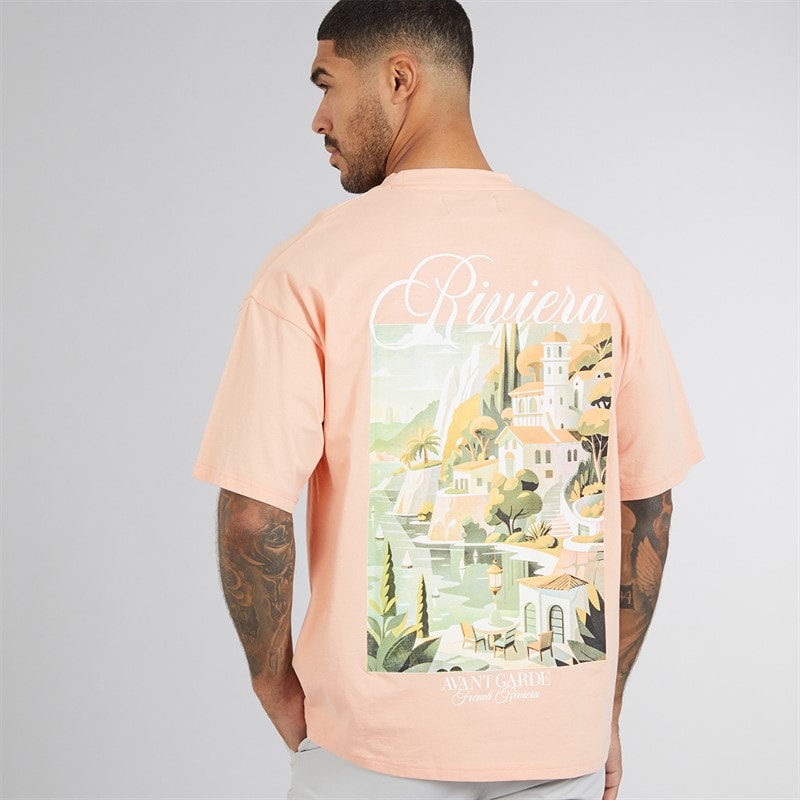 Mens Scape T-Shirt Salmon - Image 3