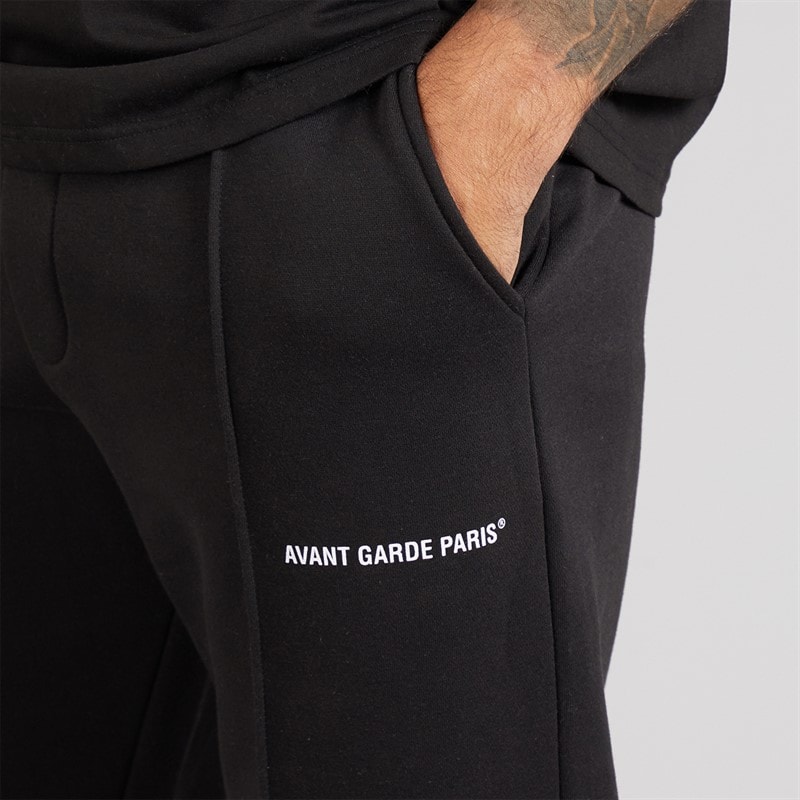 Mens Lowell Open Hem Joggers Black - Image 3