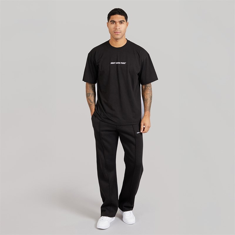 Mens Lowell Open Hem Joggers Black - Image 4