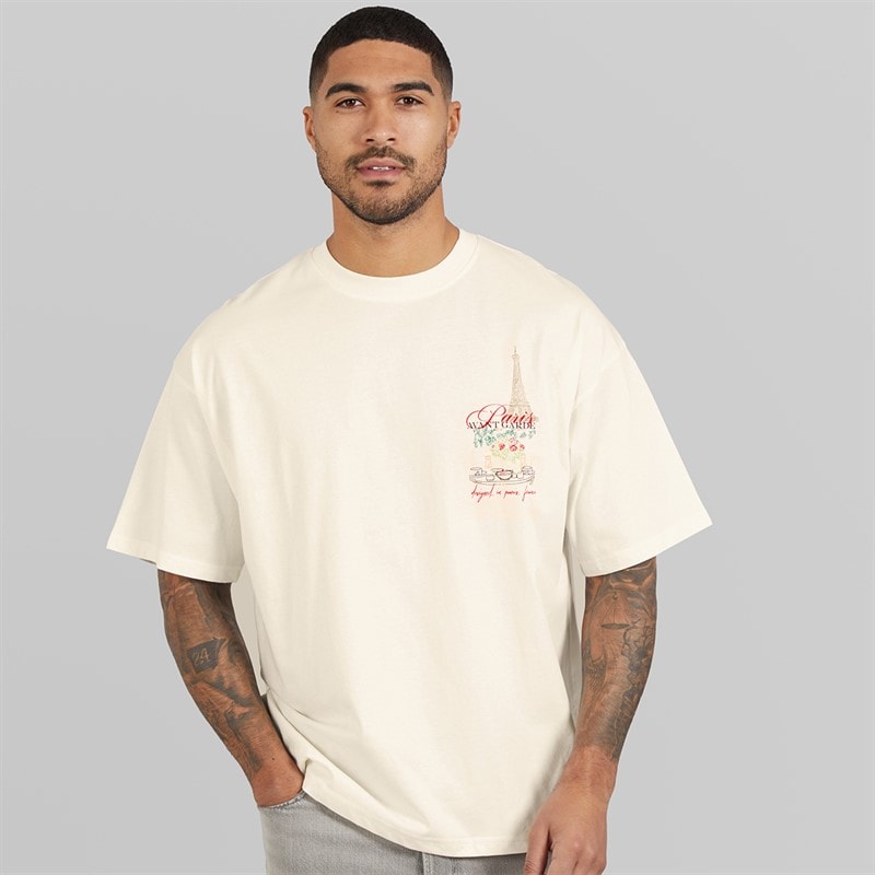 Mens Underline T-Shirt Off White - Image 2