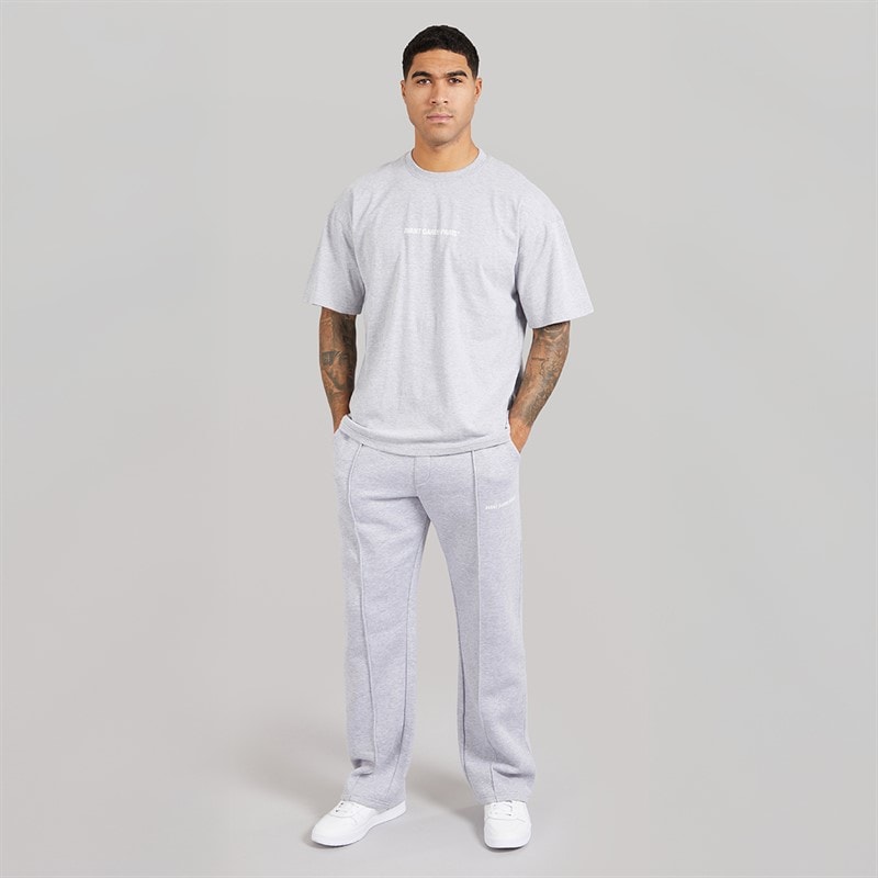 Mens Lowell Open Hem Joggers Light Grey Marl - Image 3