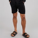 Mens Rustic Linen Shorts Black