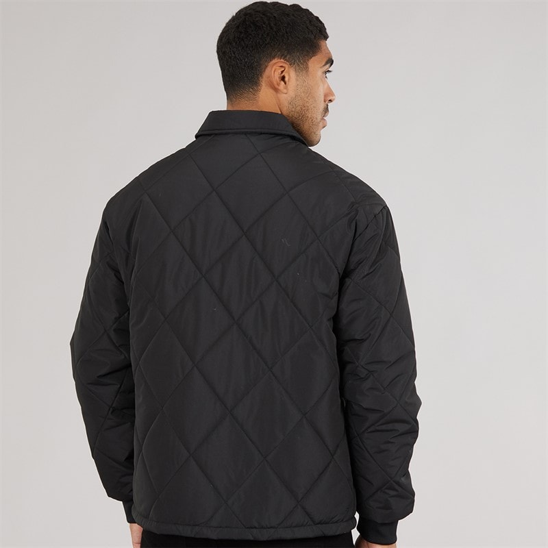 Mens Pedro Quilted Coat Black - Image 2