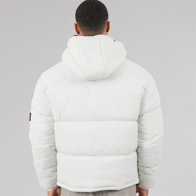 Mens Tempete Puffer Coat Off White - Image 2