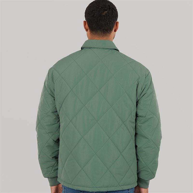 Mens Pedro Quilted Coat Green - Image 2
