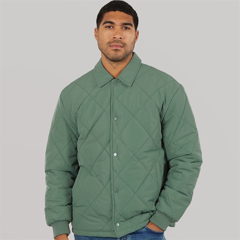 Mens Pedro Quilted Coat Green - Image 3