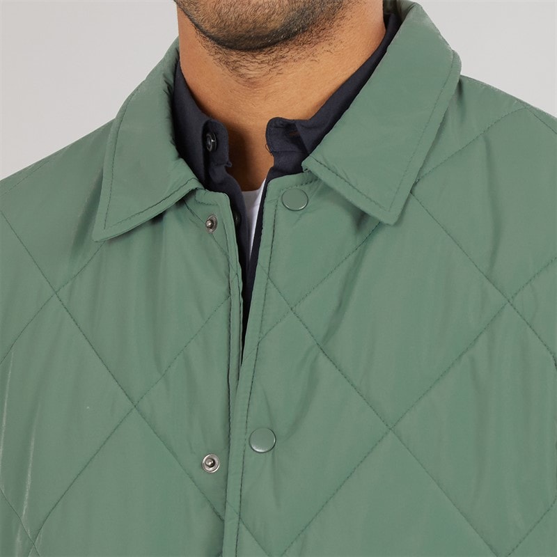 Mens Pedro Quilted Coat Green - Image 5