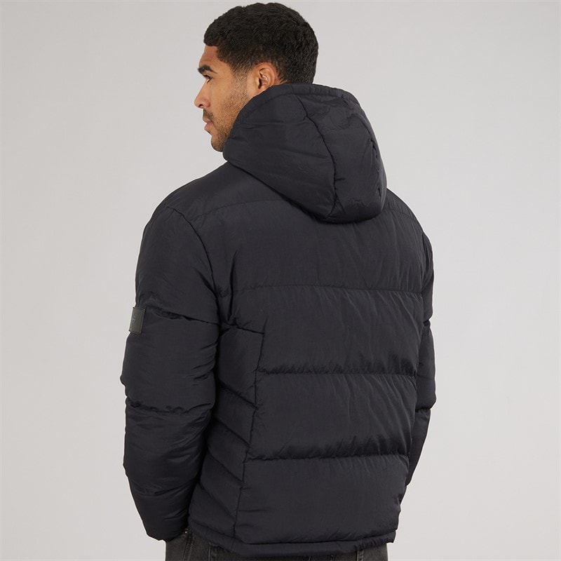 Mens Atlantic Puffer Coat Black - Image 2