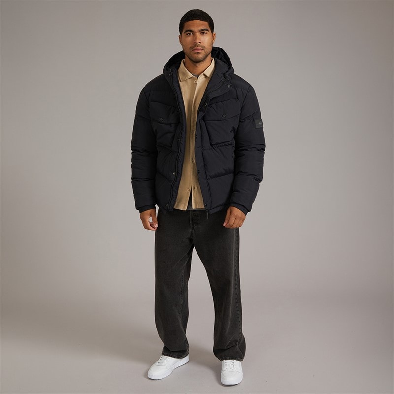 Mens Atlantic Puffer Coat Black - Image 4
