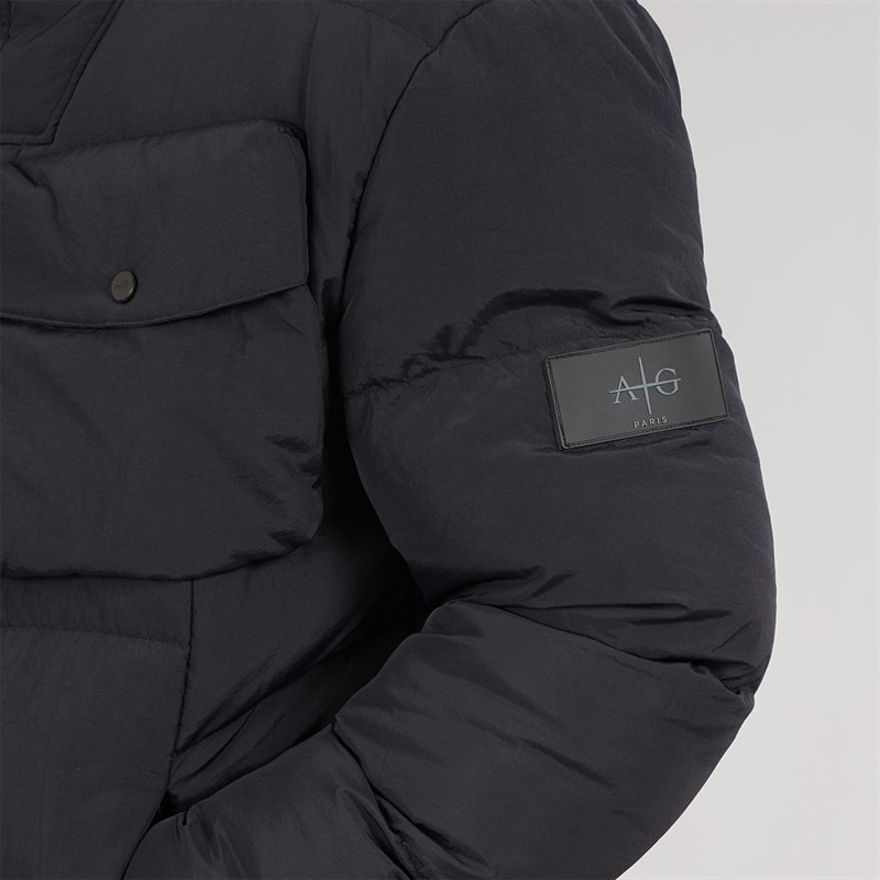 Mens Atlantic Puffer Coat Black - Image 5