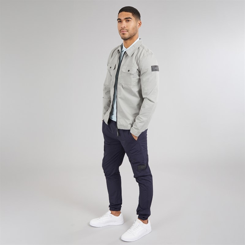 Mens Arden Overshirt Ice Grey - Image 4