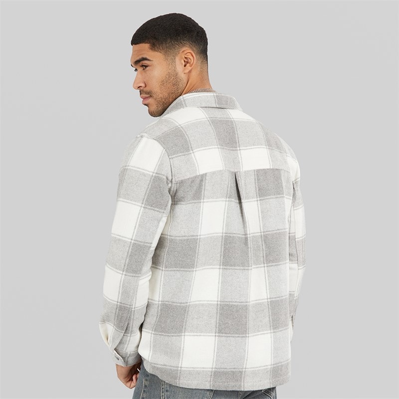 Mens Hollis Shacket Light Grey - Image 2
