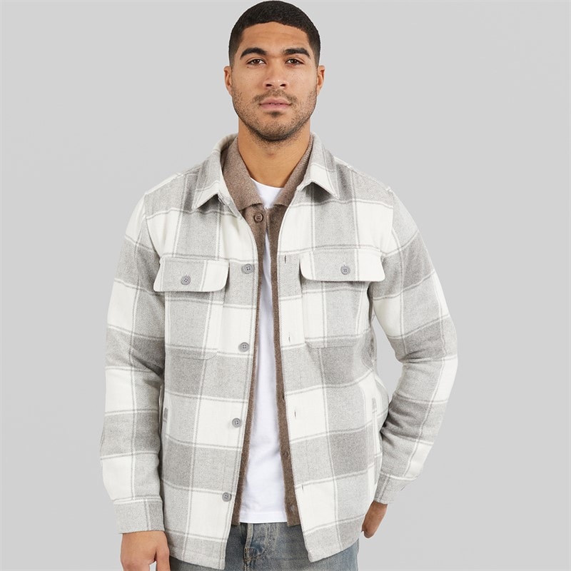 Mens Hollis Shacket Light Grey - Image 3