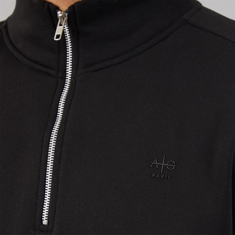 Mens Vespa 1/4 Zip Sweatshirt Black - Image 3