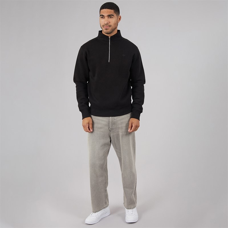 Mens Vespa 1/4 Zip Sweatshirt Black - Image 4