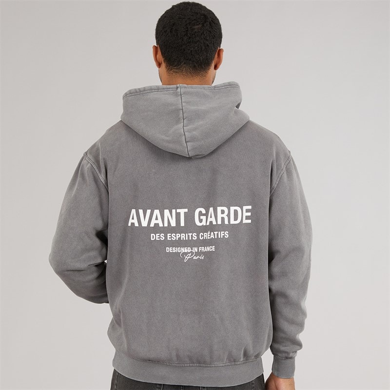 Mens Washed Creatives Hoodie Charcoal - Image 3