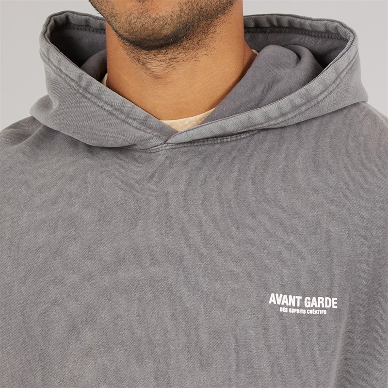 Mens Washed Creatives Hoodie Charcoal - Image 5