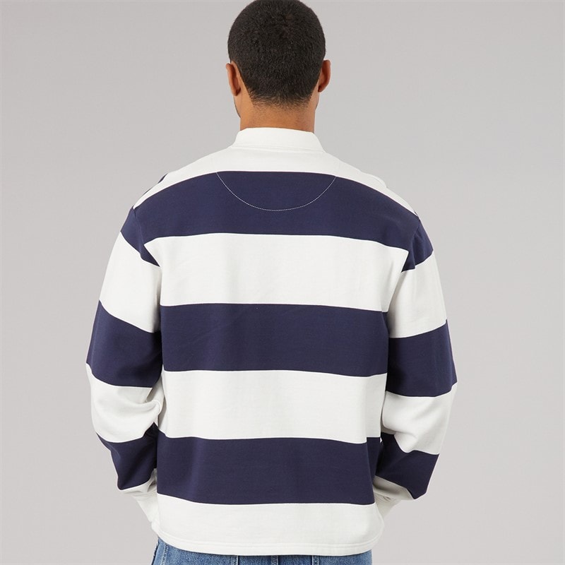Mens Lineage Rugby Shirt Black Iris/Whisper White - Image 2