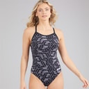 Womens Escape Lightdrop Back Swimsuit Black Team