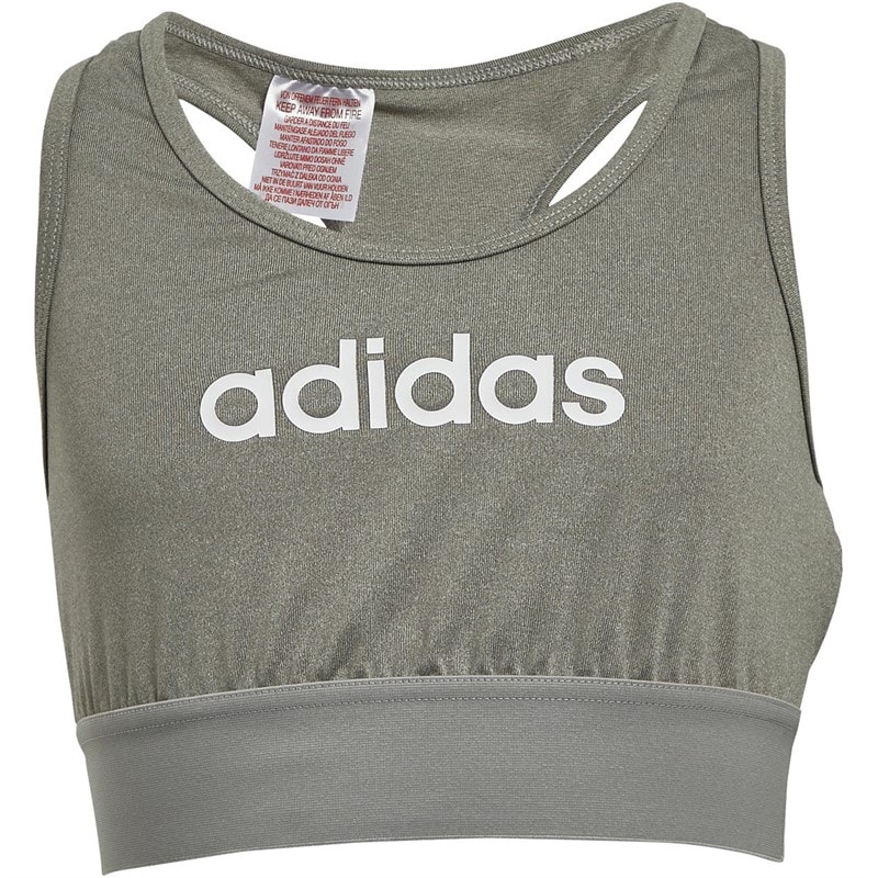 adidas Junior Girls Sports Bra Medium Grey Heather/White