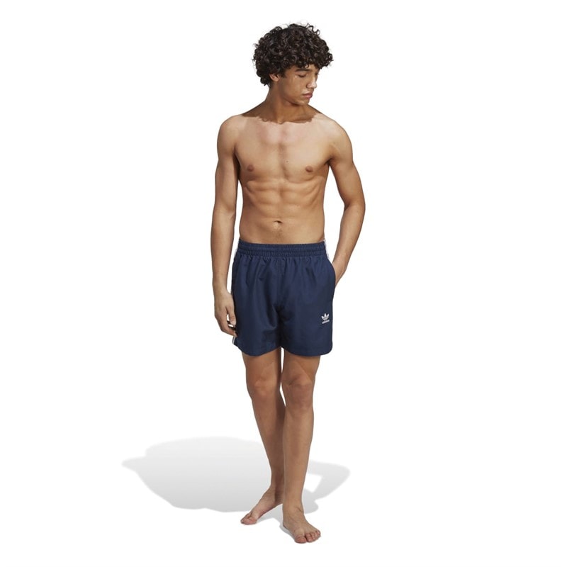 Mens Adicolor 3-Stripes Swimming Shorts Navy Indigo/White - Image 3