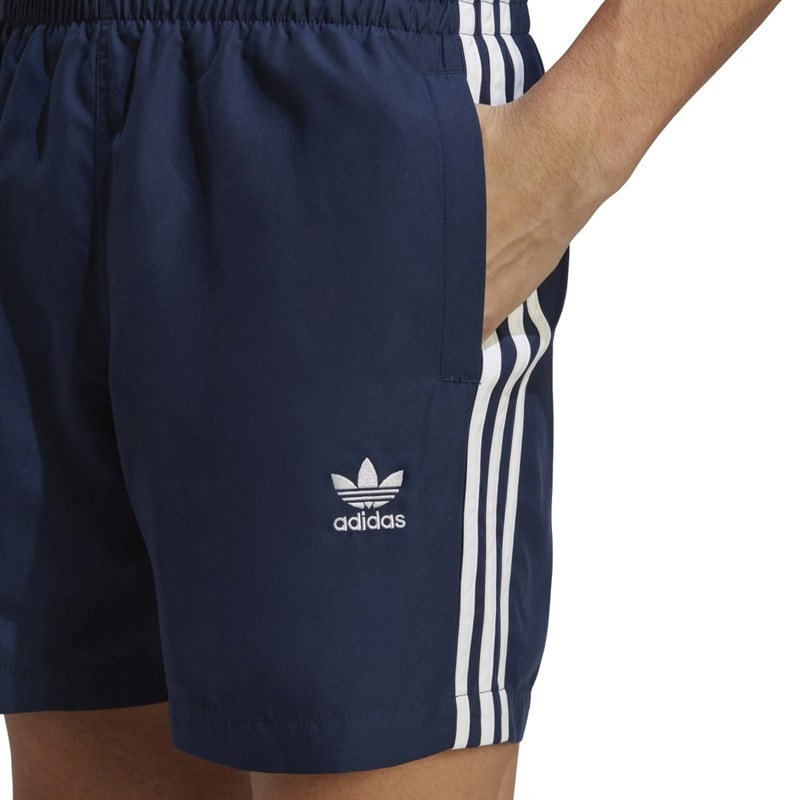 Mens Adicolor 3-Stripes Swimming Shorts Navy Indigo/White - Image 4