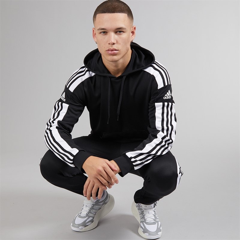 Mens Squadra 21 Pullover Training Hoodie Black/White - Image 4