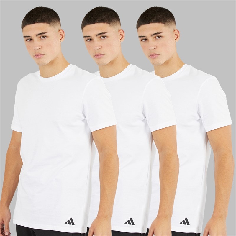 Mens Comfort Flex Cotton Three Pack Crew Neck T-Shirts White - Image 1