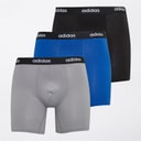 Mens Cotton Stretch Three Pack Boxer Briefs Black/Grey/Royal