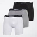 Mens Cotton Stretch Three Pack Boxer Briefs Black/White/Grey