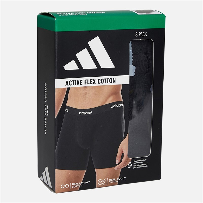 Mens Cotton Stretch Three Pack Boxer Briefs Black/Black/Black - Image 2