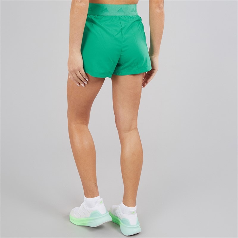 Womens Hyperglam Woven Training Shorts Semi Court Green/White - Image 2