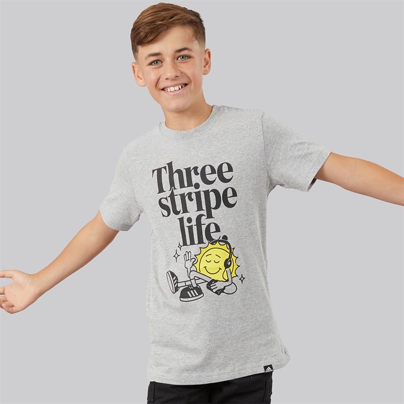 Junior Boys Positivity Table T-Shirt Medium Grey Heather - Image 3