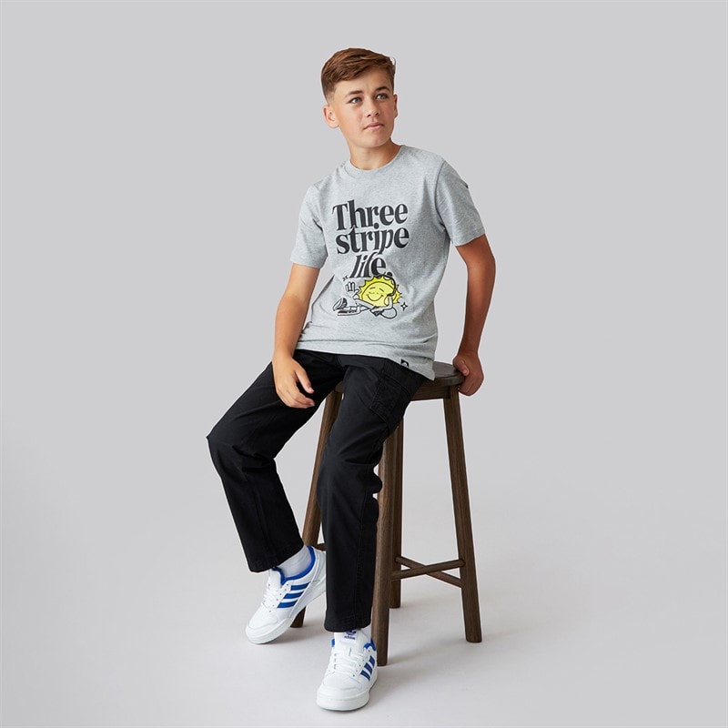 Junior Boys Positivity Table T-Shirt Medium Grey Heather - Image 4