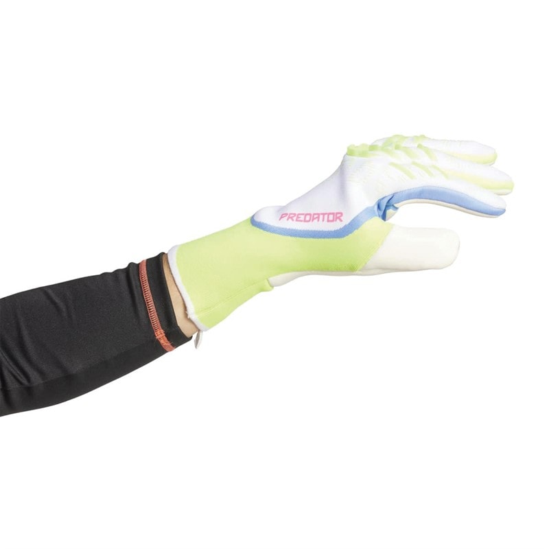 Mens Predator Pro Goalkeeper Gloves White/Lucid Lemon/Lucid Pink - Image 2