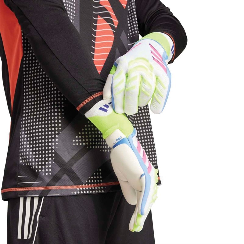 Mens Predator Pro Goalkeeper Gloves White/Lucid Lemon/Lucid Pink - Image 3