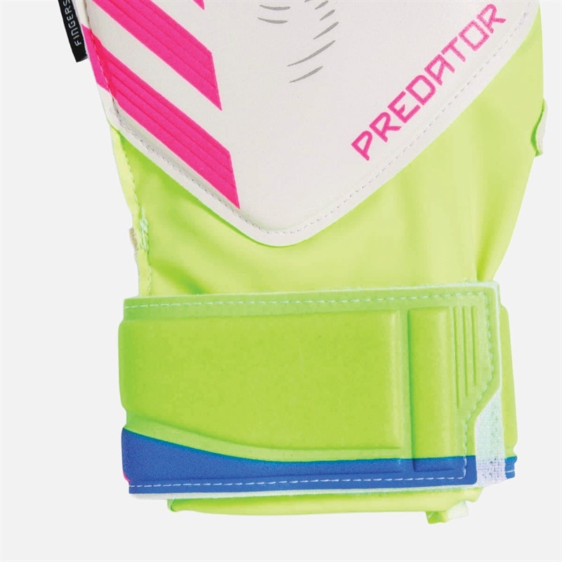 Junior Predator Match Finger Save Goalkeeper Gloves Lucid Lemon/White/Lucid Pink - Image 3