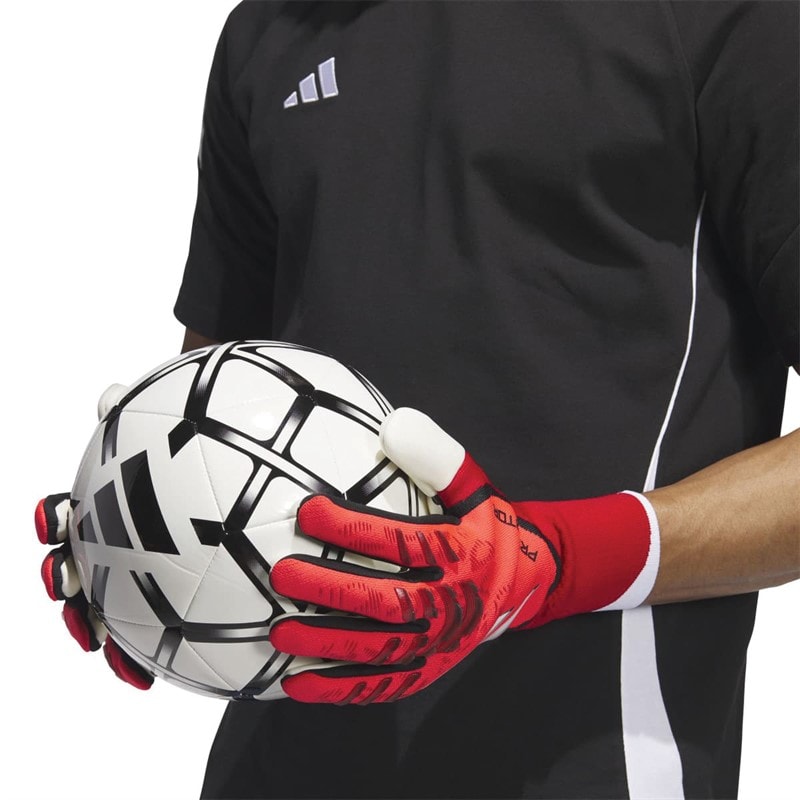 Mens Predator 25 Pro Promo Goalkeeper Gloves Lucid Red/Black/Pure Ruby - Image 4