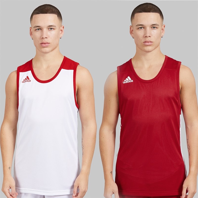 Mens 3G Speed Reversible Basketball Jersey Power Red/White - Image 1