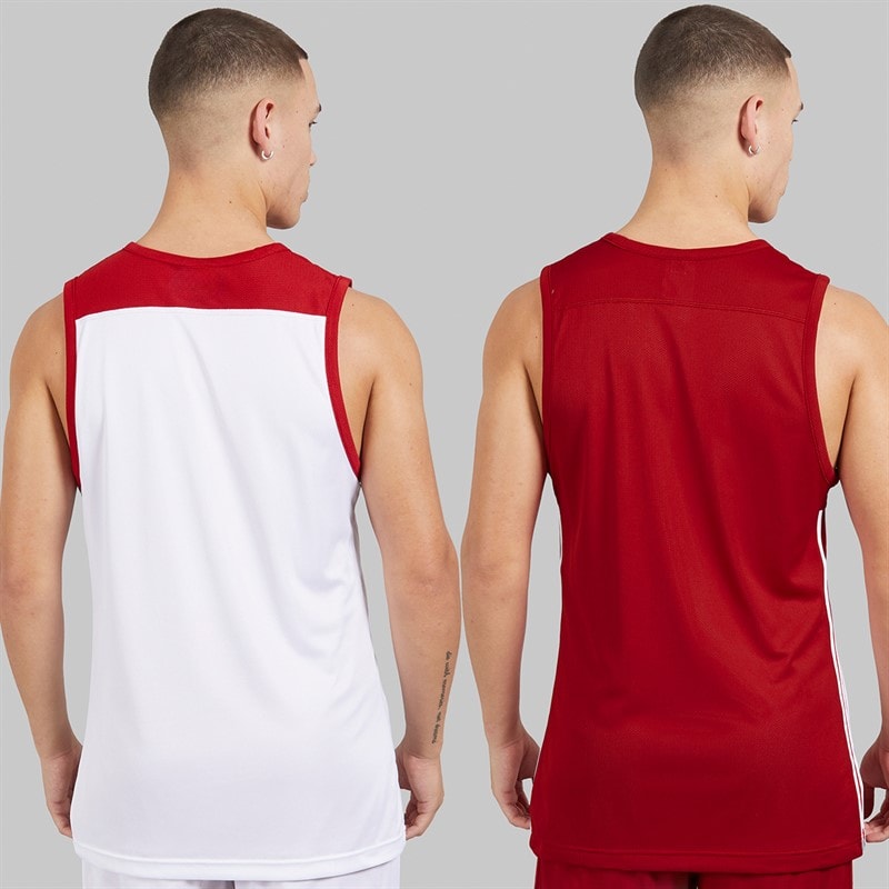 Mens 3G Speed Reversible Basketball Jersey Power Red/White - Image 2