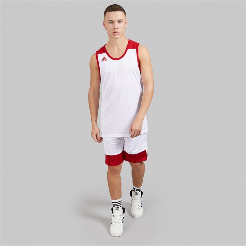 Mens 3G Speed Reversible Basketball Jersey Power Red/White - Image 4