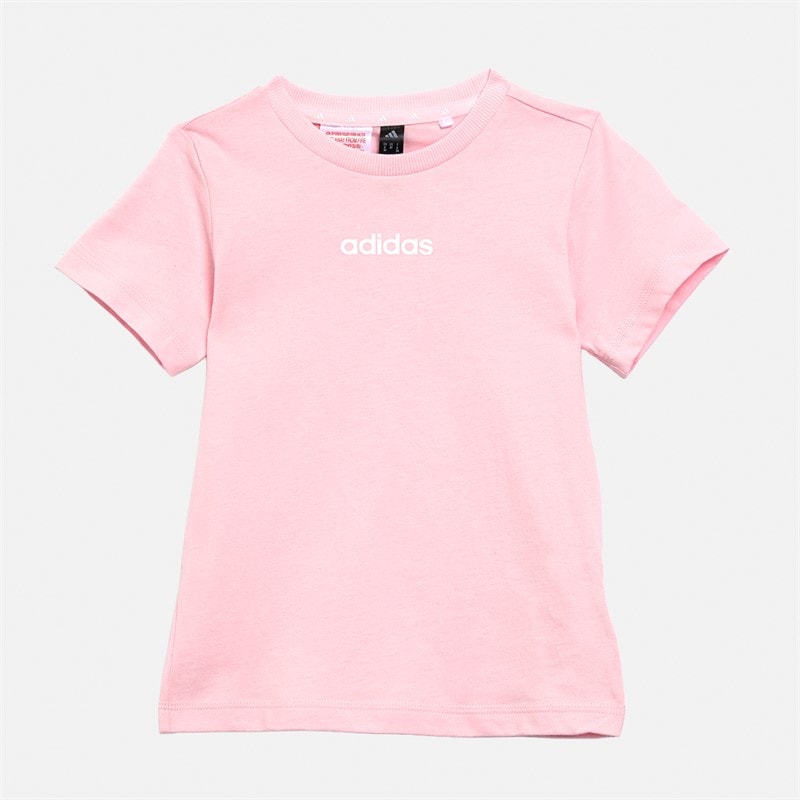 Infant Girls Essentials Linear Logo T-Shirt And Shorts Set Clear Pink/White - Image 3