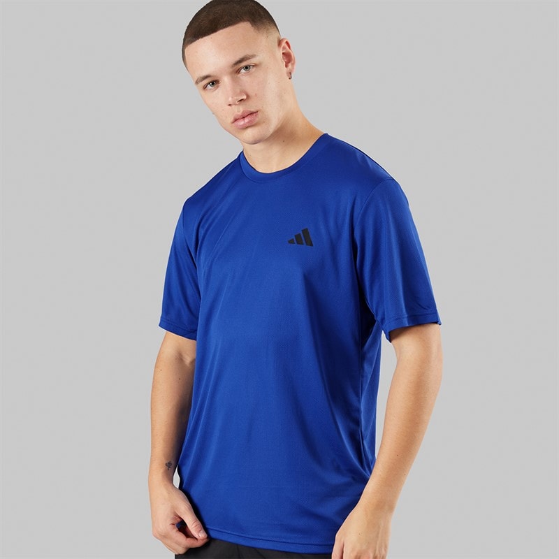 adidas Mens Train Essentials Base T-Shirt Semi Lucid Blue/Black