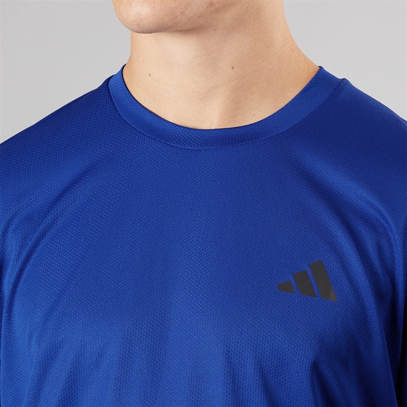 Mens Train Essentials Base T-Shirt Semi Lucid Blue/Black - Image 3