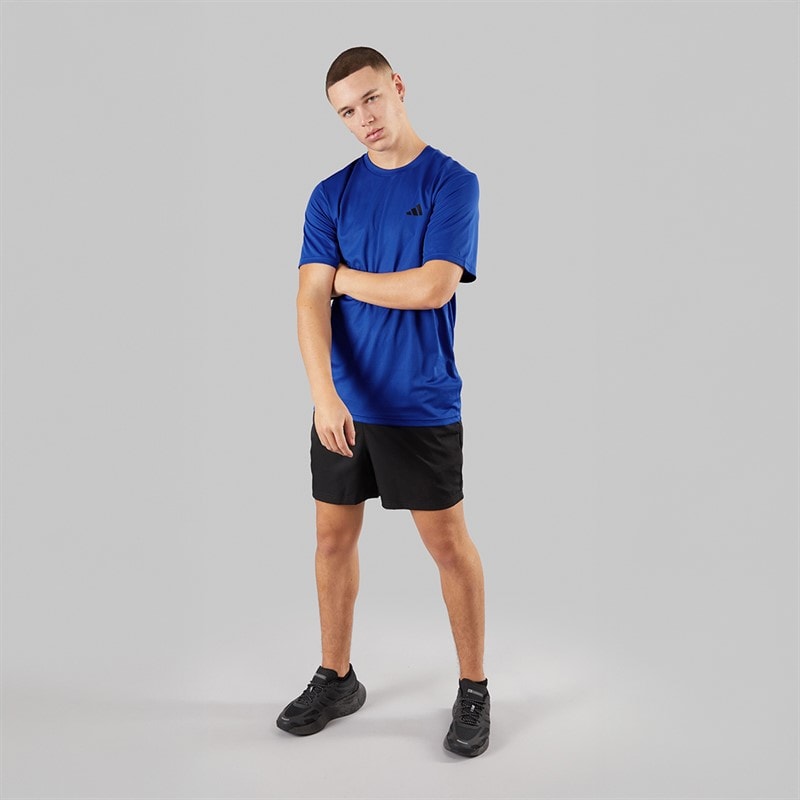 Mens Train Essentials Base T-Shirt Semi Lucid Blue/Black - Image 4