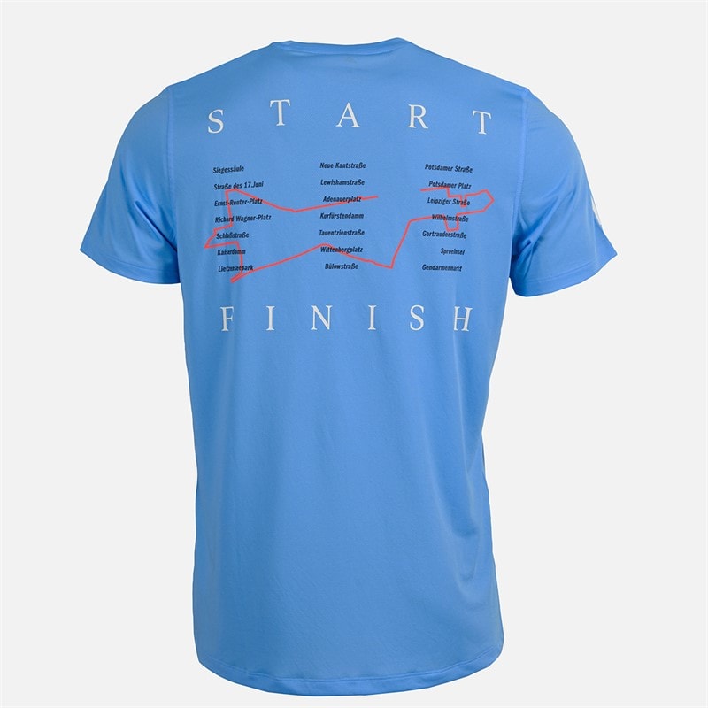 Mens Berlin Half Running Top Blue Burst - Image 2