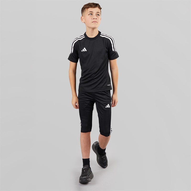 Junior Boys Tiro 23 League 3/4 Length Pants Black - Image 3
