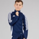 Boys Tiro 24 1/4 Zip Training Top Navy/White
