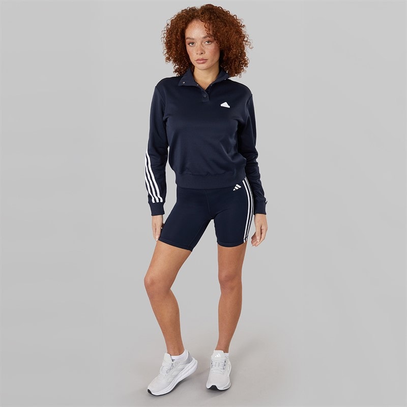 Womens Training Essentials 3-Stripes High Waist Shorts Legend Ink - Image 4